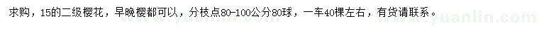 求購(gòu)15公分櫻花