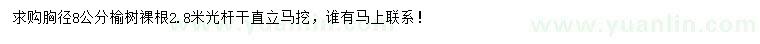 求購胸徑8公分榆樹