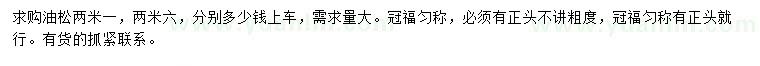 求購(gòu)2.1、2.6米油松
