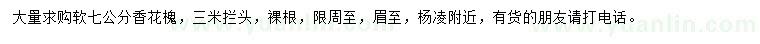 求購7公分香花槐