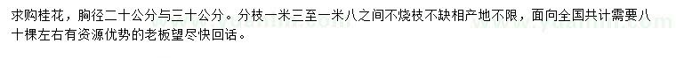 求購胸徑20、30公分桂花