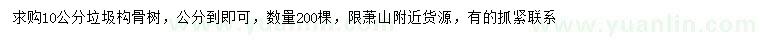 求購(gòu)10公分垃圾構(gòu)骨樹(shù)