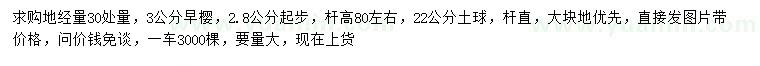 求購30量2.8公分以上早櫻