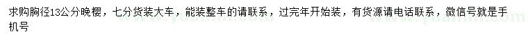 求購胸徑13公分晚櫻