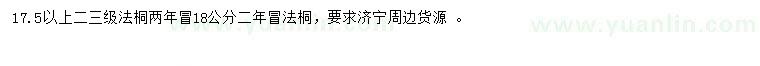 求購(gòu)17.5、18公分以上法桐
