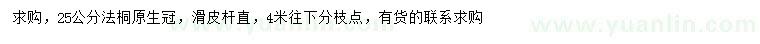 求購(gòu)22、25公分法桐