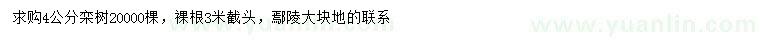 求購(gòu)4公分欒樹(shù)