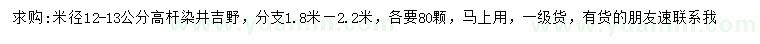 求購米徑12-13公分高桿染井吉野