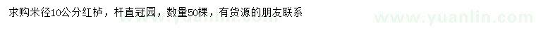 求購米徑10公分紅櫨