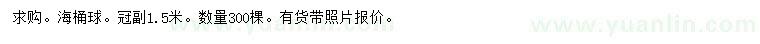求購冠幅1.5米海桐球