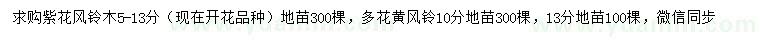 求購5-13公分紫花風鈴木、10、13公分多花黃風鈴