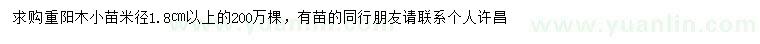 求購(gòu)1.8公分以上重陽(yáng)木小苗