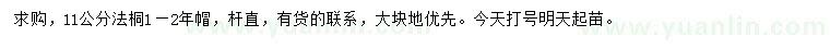 求購11公分法桐