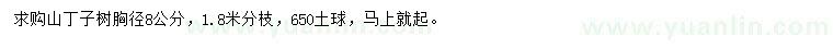 求購(gòu)胸徑8公分山丁子
