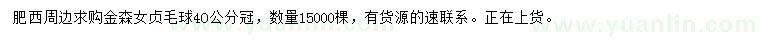 求購40公分金森女貞毛球