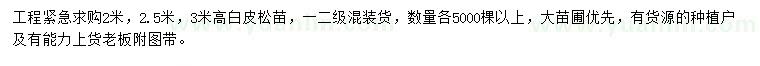 求購(gòu)白皮松