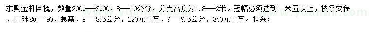 求購8-10公分金桿國槐
