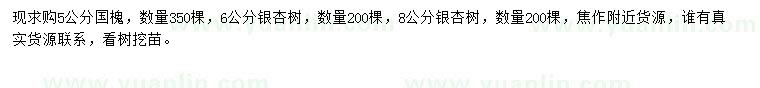 求購國槐、銀杏