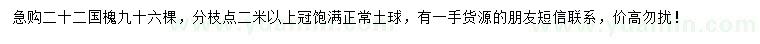 求購(gòu)22公分國(guó)槐