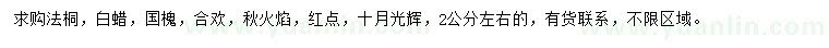 求購(gòu)法桐、白蠟、國(guó)槐等