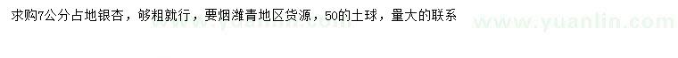 求購(gòu)7公分銀杏