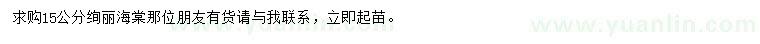 求購(gòu)15公分絢麗海棠