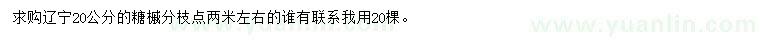 求購(gòu)20公分糖槭
