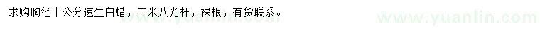 求購(gòu)胸徑10公分速生白蠟