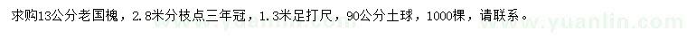 求購13公分老國槐