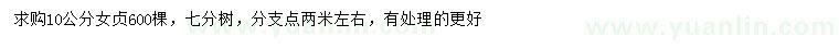 求購10公分女貞