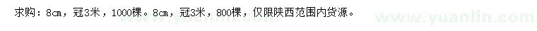 求購8公分蘋果樹、杏樹