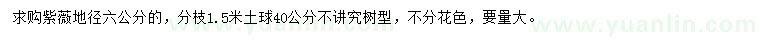求購(gòu)地徑6公分紫薇