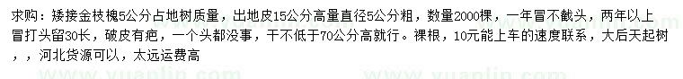 求購(gòu)5公分金枝槐
