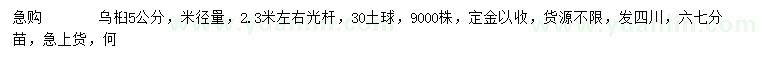 求購(gòu)米徑5公分烏桕
