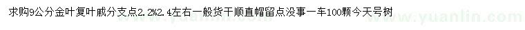 求購9公分金葉復葉槭