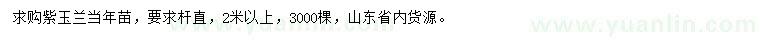 求購2米以上紫玉蘭