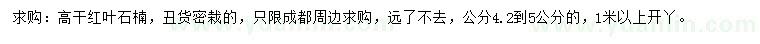 求購4.2-5公分高桿紅葉石楠