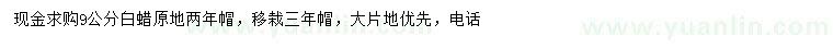 求購9公分白蠟
