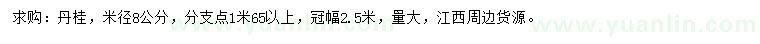 求購米徑8公分丹桂