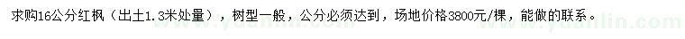 求購16公分紅楓