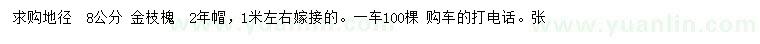 求購(gòu)地徑8公分金枝槐 