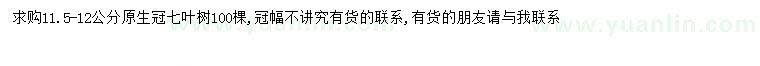 求購11.5-12公分七葉樹
