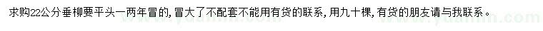 求購22公分垂柳