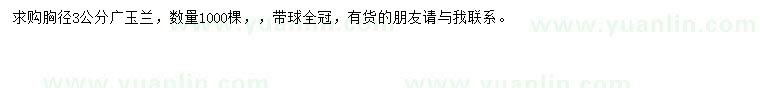 求購胸徑3公分廣玉蘭