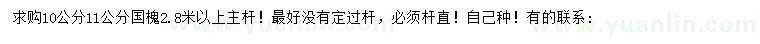 求購(gòu)10、11公分國(guó)槐