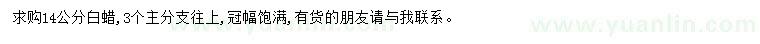 求購14公分白蠟