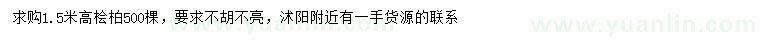 求購高1.5米檜柏