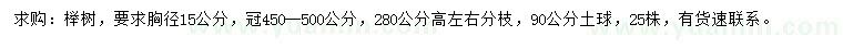 求購胸徑15公分櫸樹