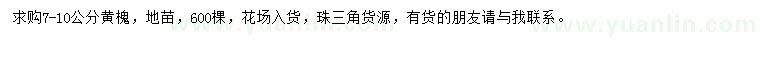 求購7-10公分黃槐