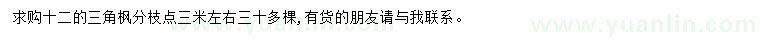 求購12公分三角楓
